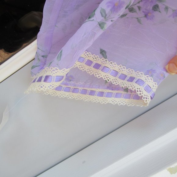 NWT VINTAGE  sheer floral print robe L - Picture 6 of 12